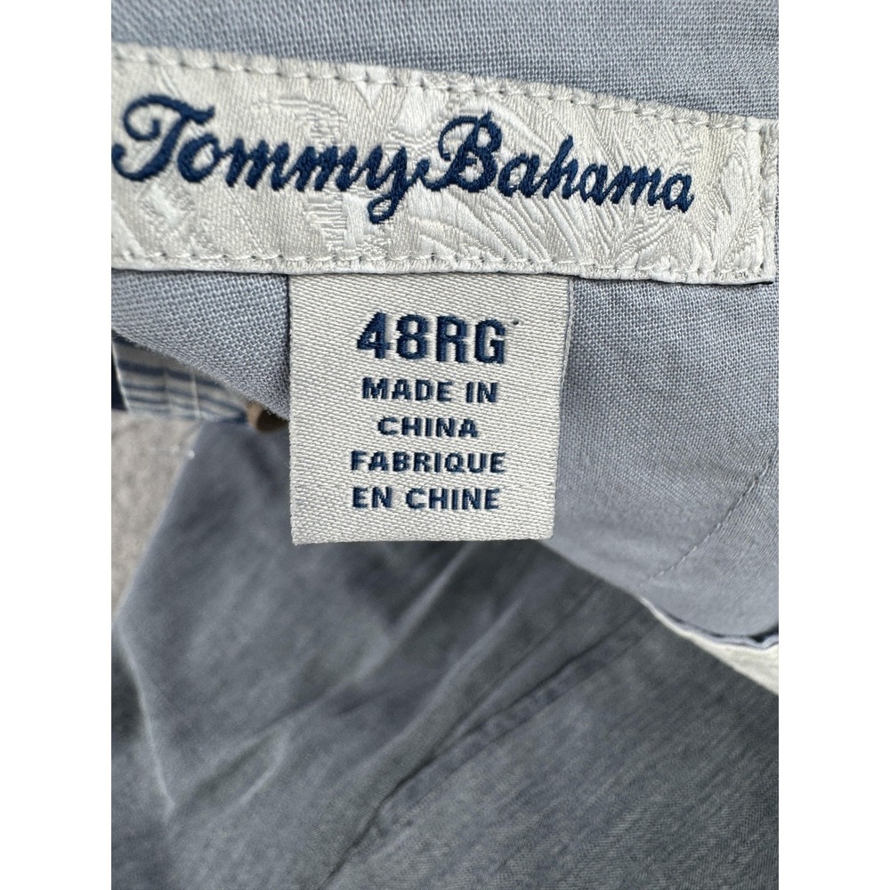 Tommy Bahama Shorts Mens 48 Ink Blue Havana Herringbone 2 Pleat Silk Blend - Picture 5 of 15